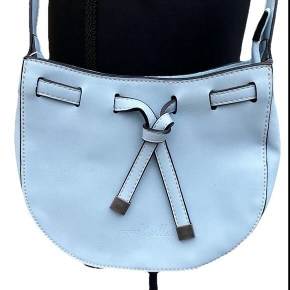 Simply Noelle All Tied Up Small Crossbody Bag In Carolina Blue Spring Minimalist - Picture 3 of 15